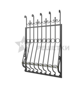 Решетка на окно дутая кованая 6-43